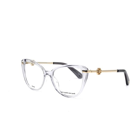 NEW KATE SPADE FLAVIA GREY CRYSTAL GOLD AUTHENTIC EYEGLASSES FRAME - Picture 4 of 9